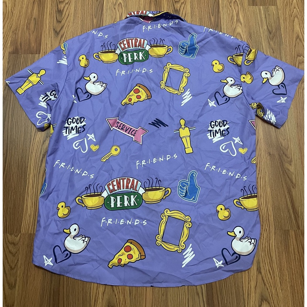 Friends Button-Up Mens Extra Large Allover Print Central Perk - Picture 10 of 10